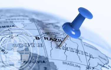 a graphic of a blue pin pinned on the map of Brazil
