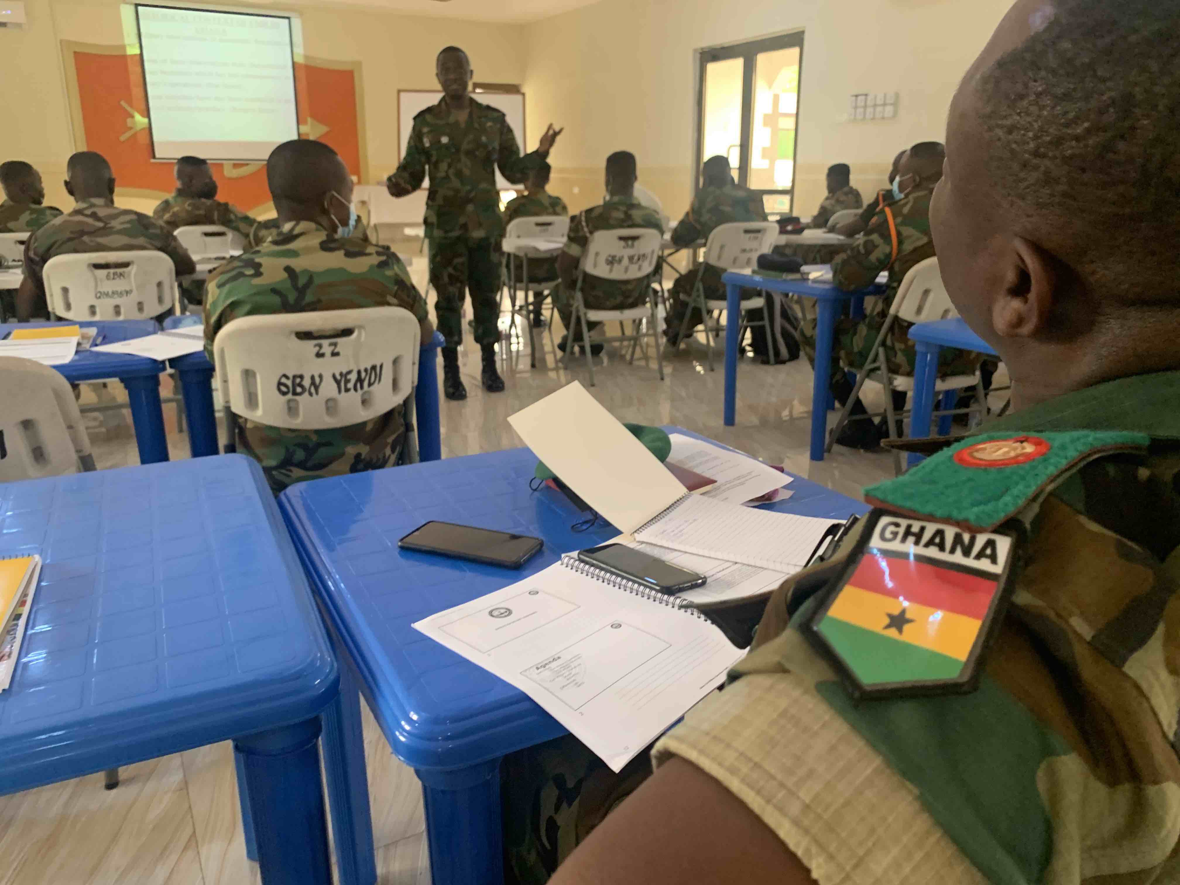 a picture of soldiers participating in the ISG Ghana MET class