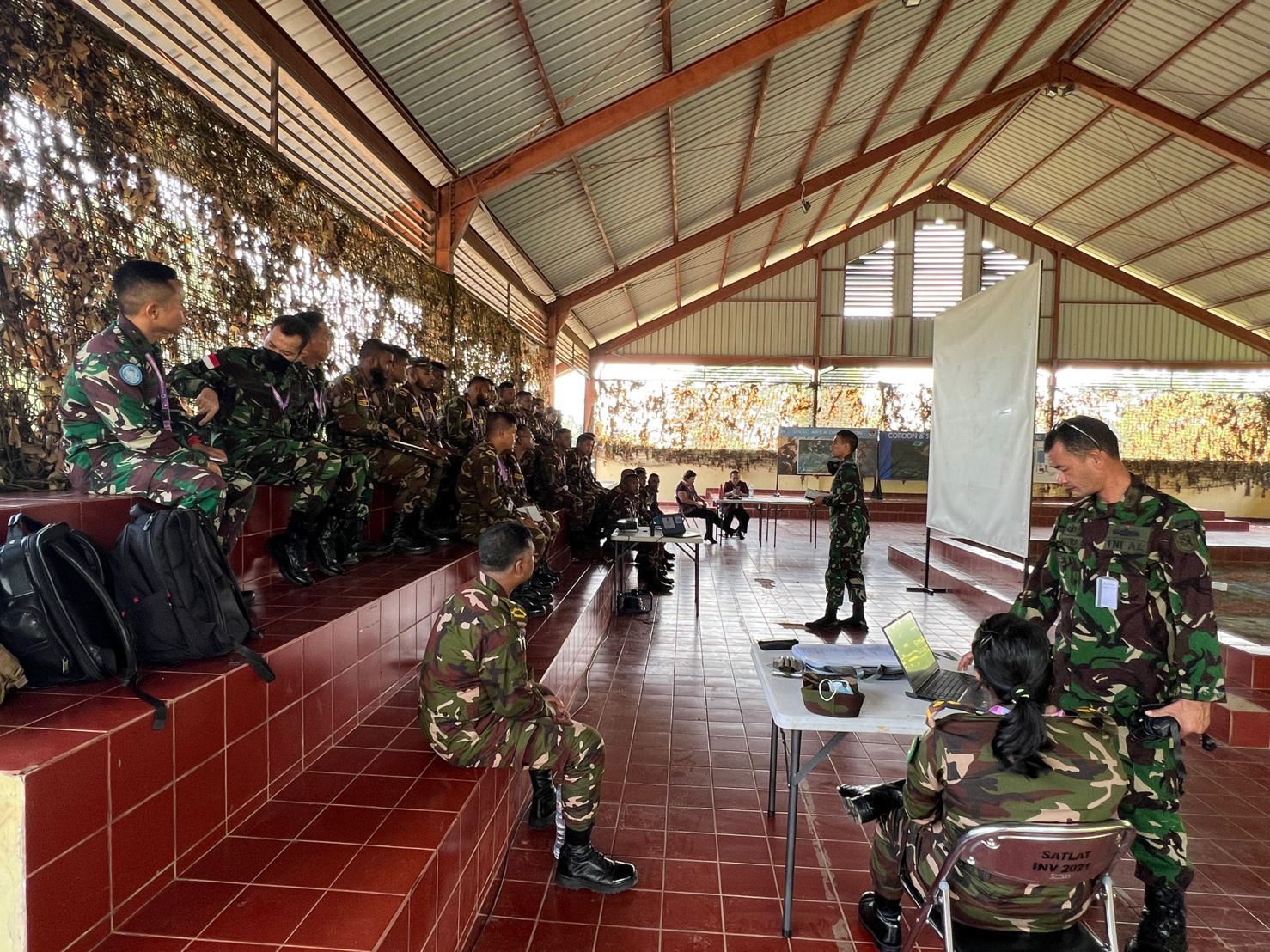 A picture of soldiers participating in the peacekeeping exercises in Indonesia