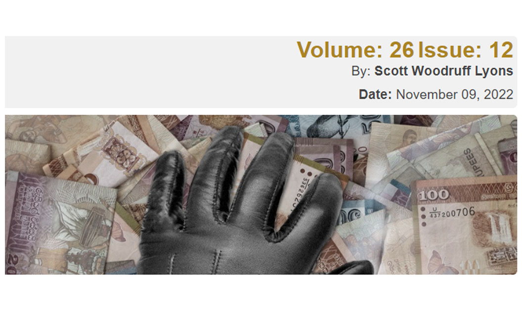 A picture of a  leather glove on top of a pile of money