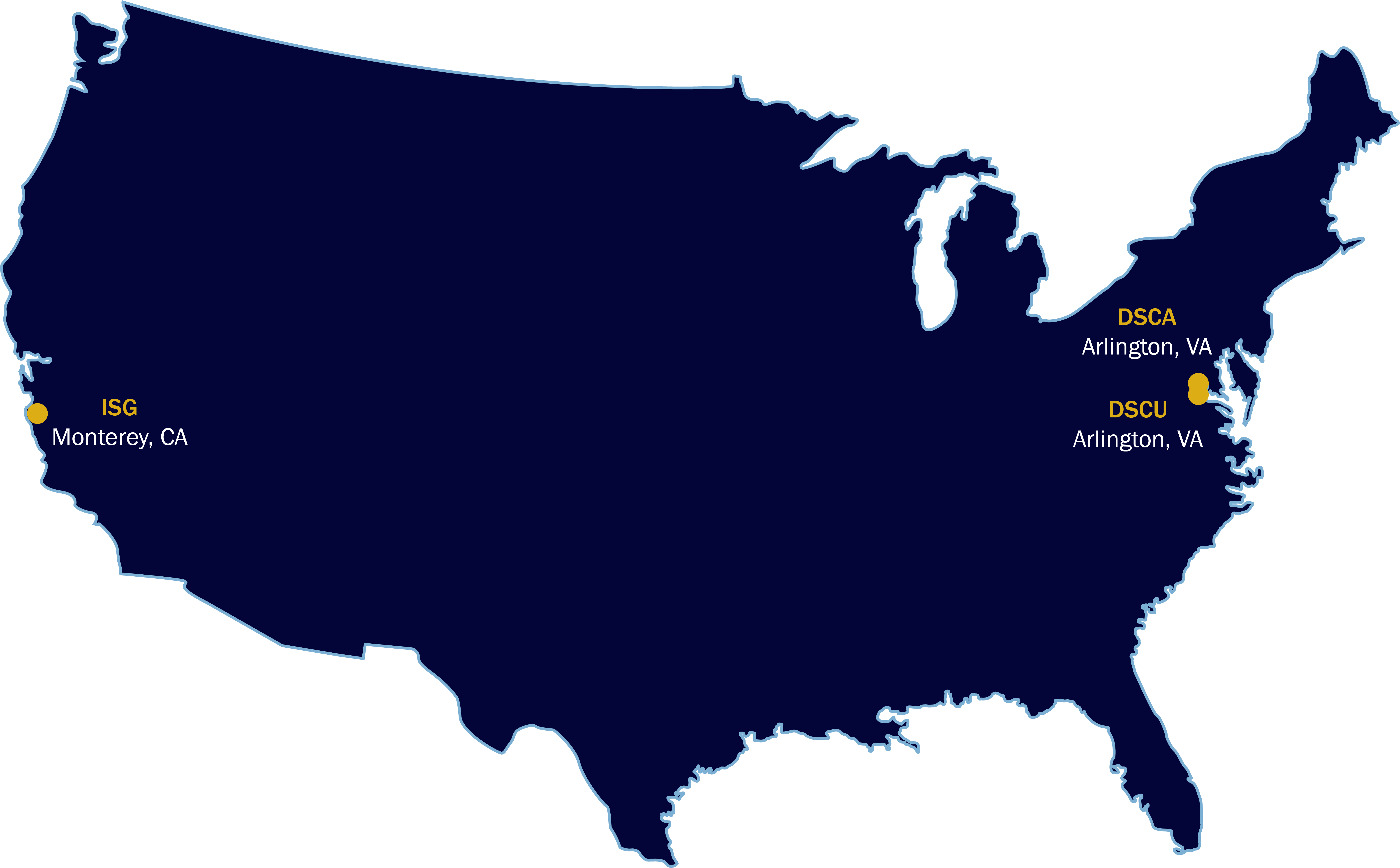 structure of the continental United States with a thin, light blue outline.