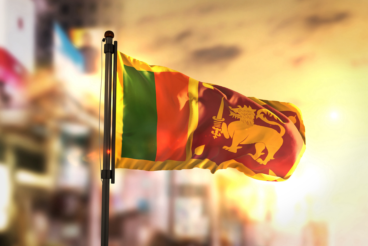 a picture of a graphic displaying Sri Lanka Flag in the sun