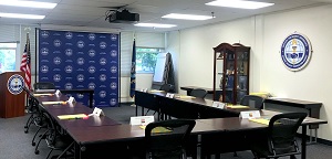 ISG classroom with new logos