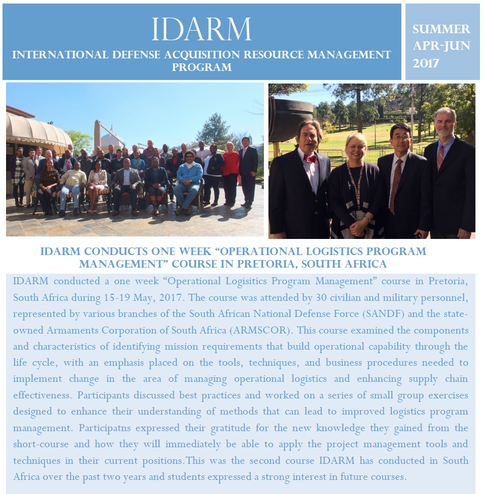 IDARM Newsletter cover